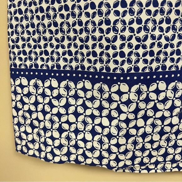 Talbots blue/white floral print cotton/ spandex skirt 10 - Picture 2 of 5